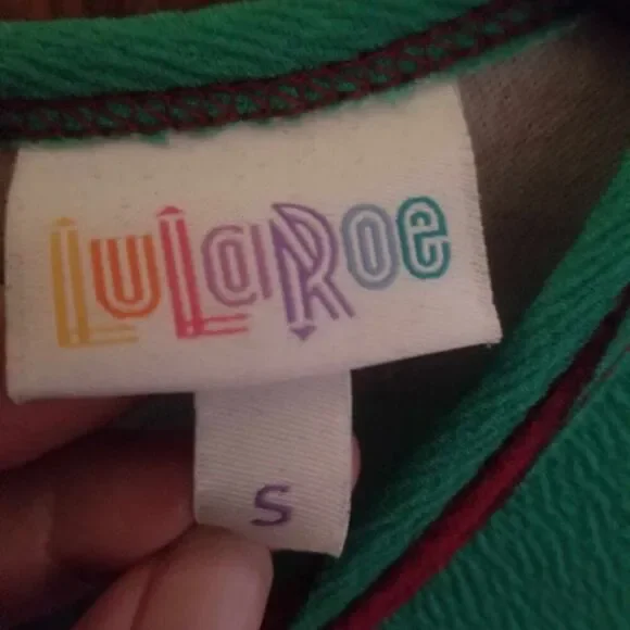 NWT LuLaRoe Amelia Green and Red Aztec Pattern Dress with Pockets Sz S - Picture 3 of 9